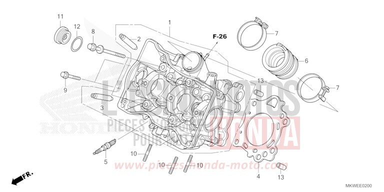 CULASSE de NC750X "Méca" MAT PEARL GLARE WHITE (NHB54) 2025